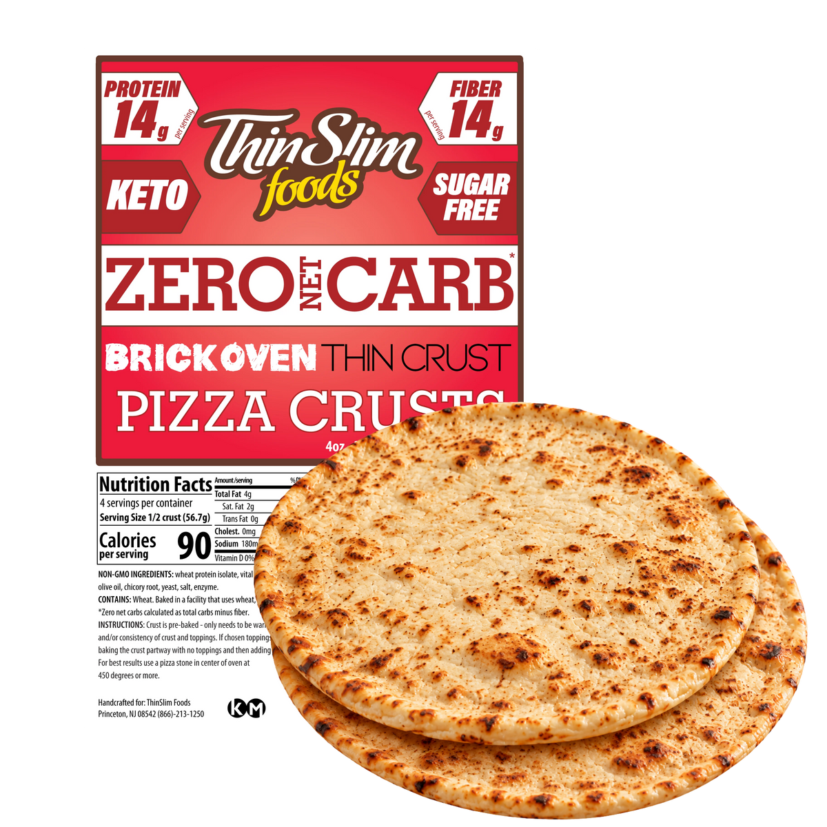 ThinSlim Brick Oven Thin Crust Pizza with 14g of protein.