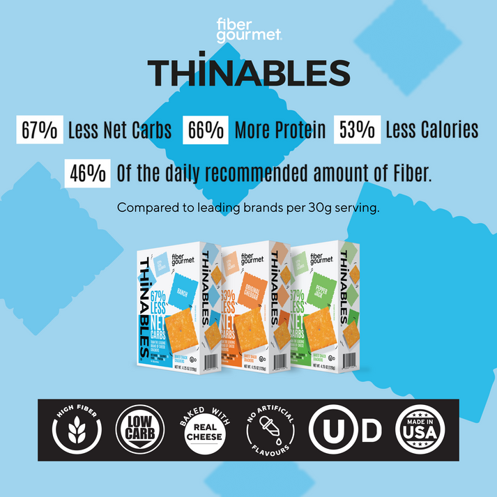 Fiber Gourmet Thinables Baked Snack Crackers, 4.25 oz