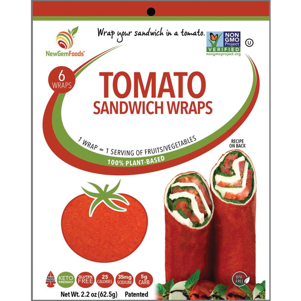 GemWraps Sandwich Wraps by NewGem Foods - Tomato