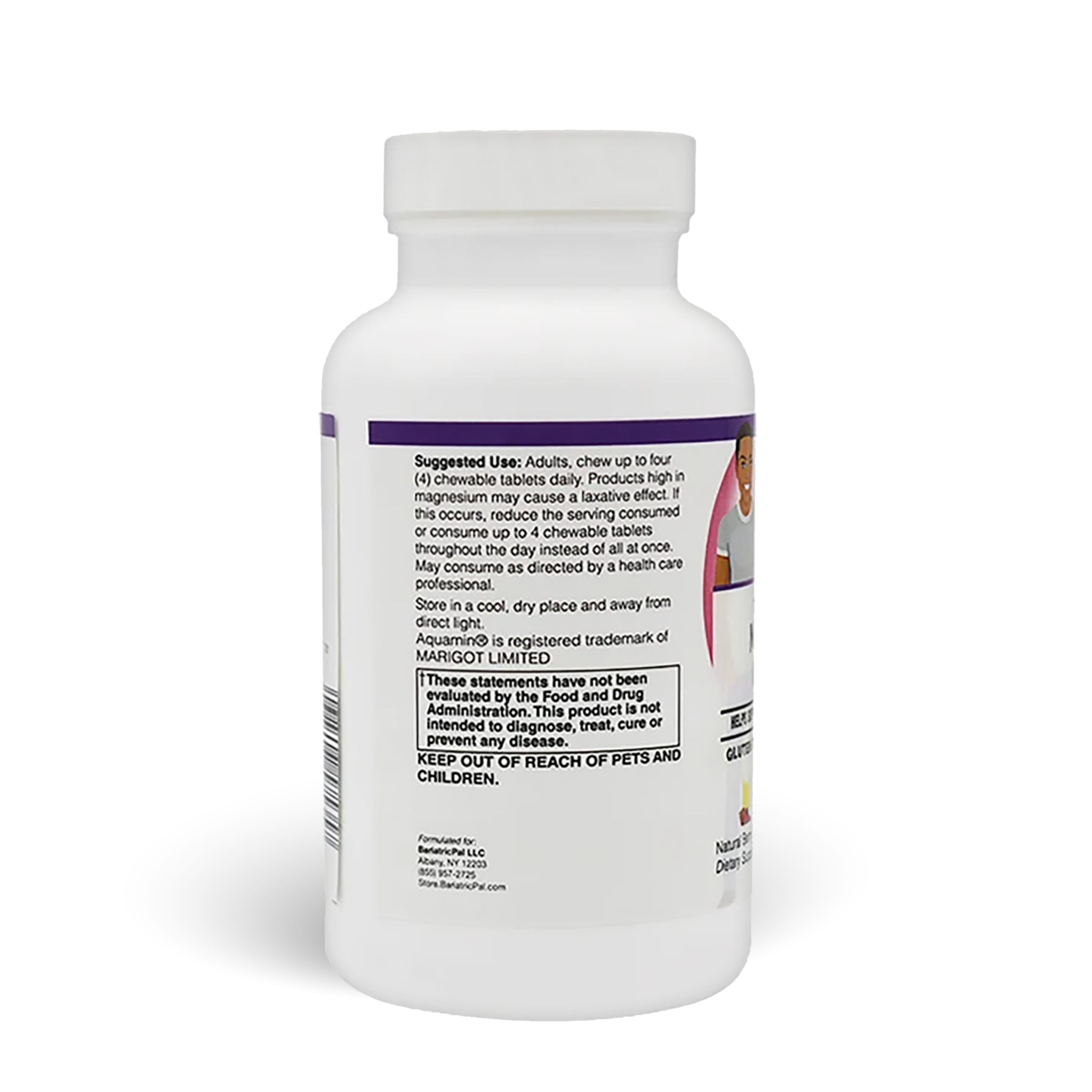 Triple Source Magnesium Chewable (Berry Lemonade) by BariatricPal - suggested use.