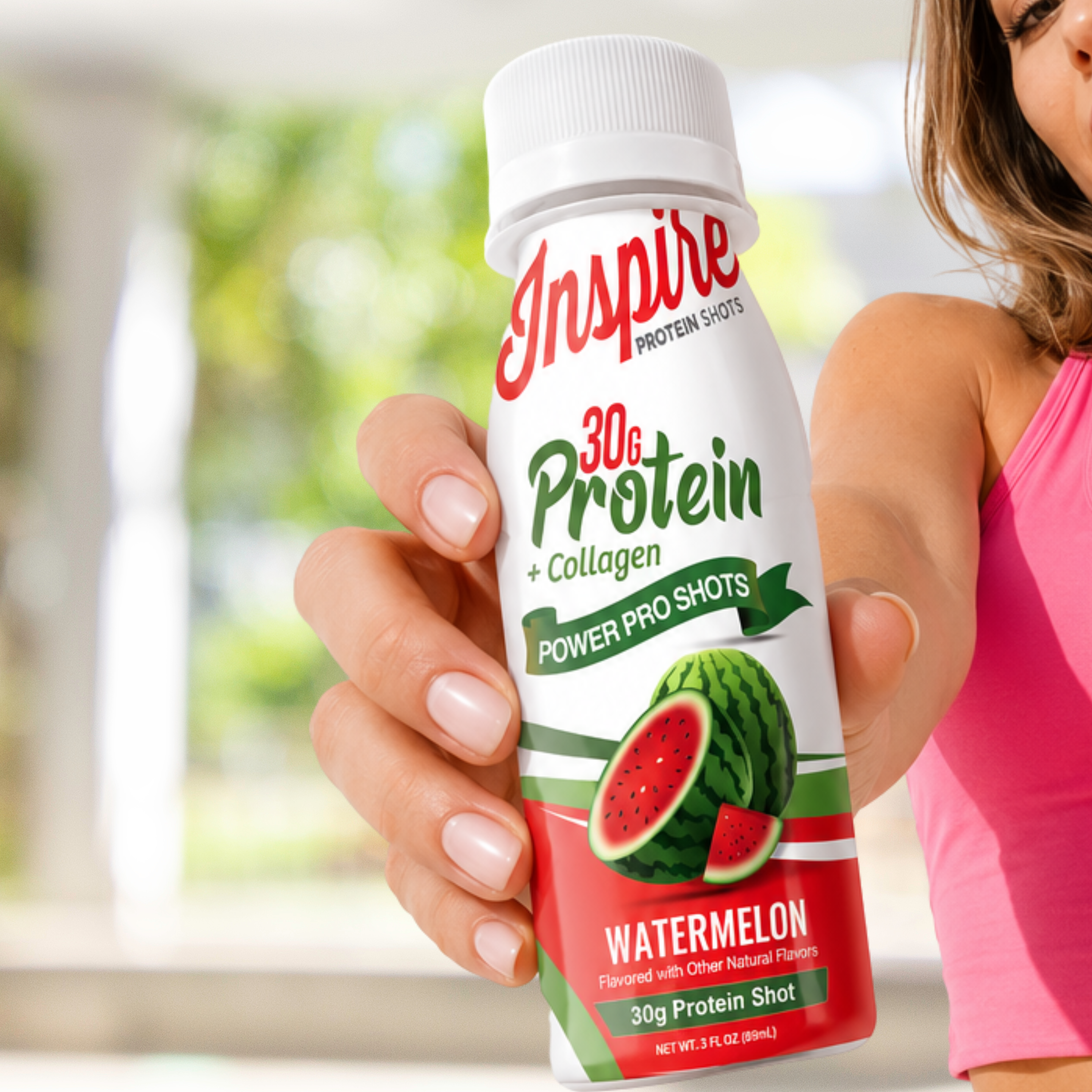 Inspire 30g Whey & Collagen Complete Protein Power Pro Shots - Watermelon