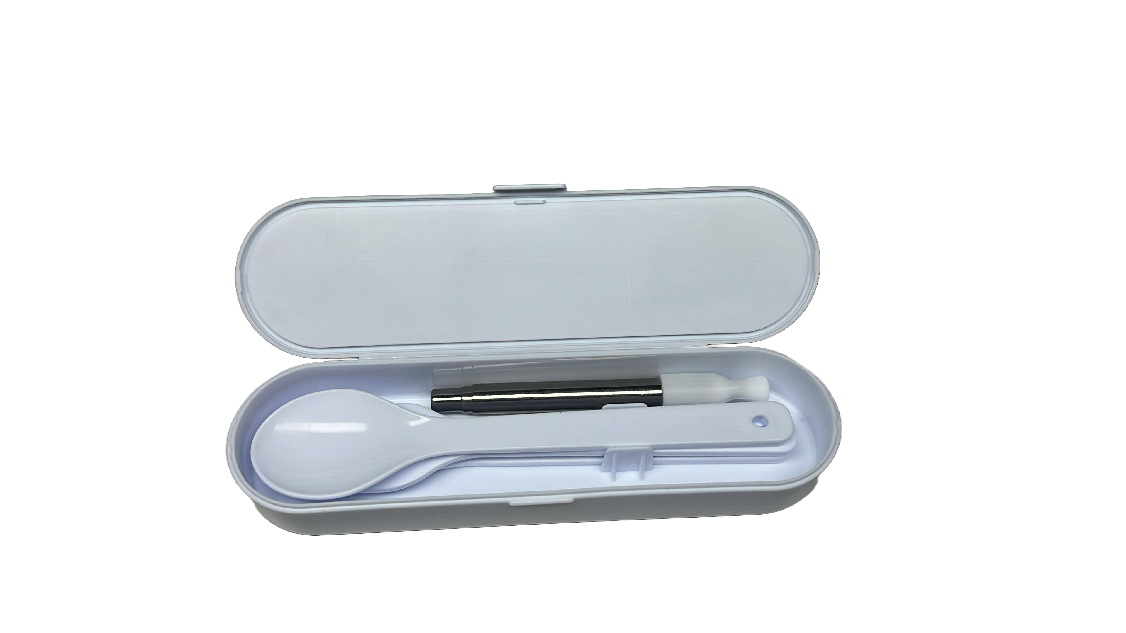 Reusable Cutlery Set and Expandable Steel Straw with Bamboo Case by Netrition