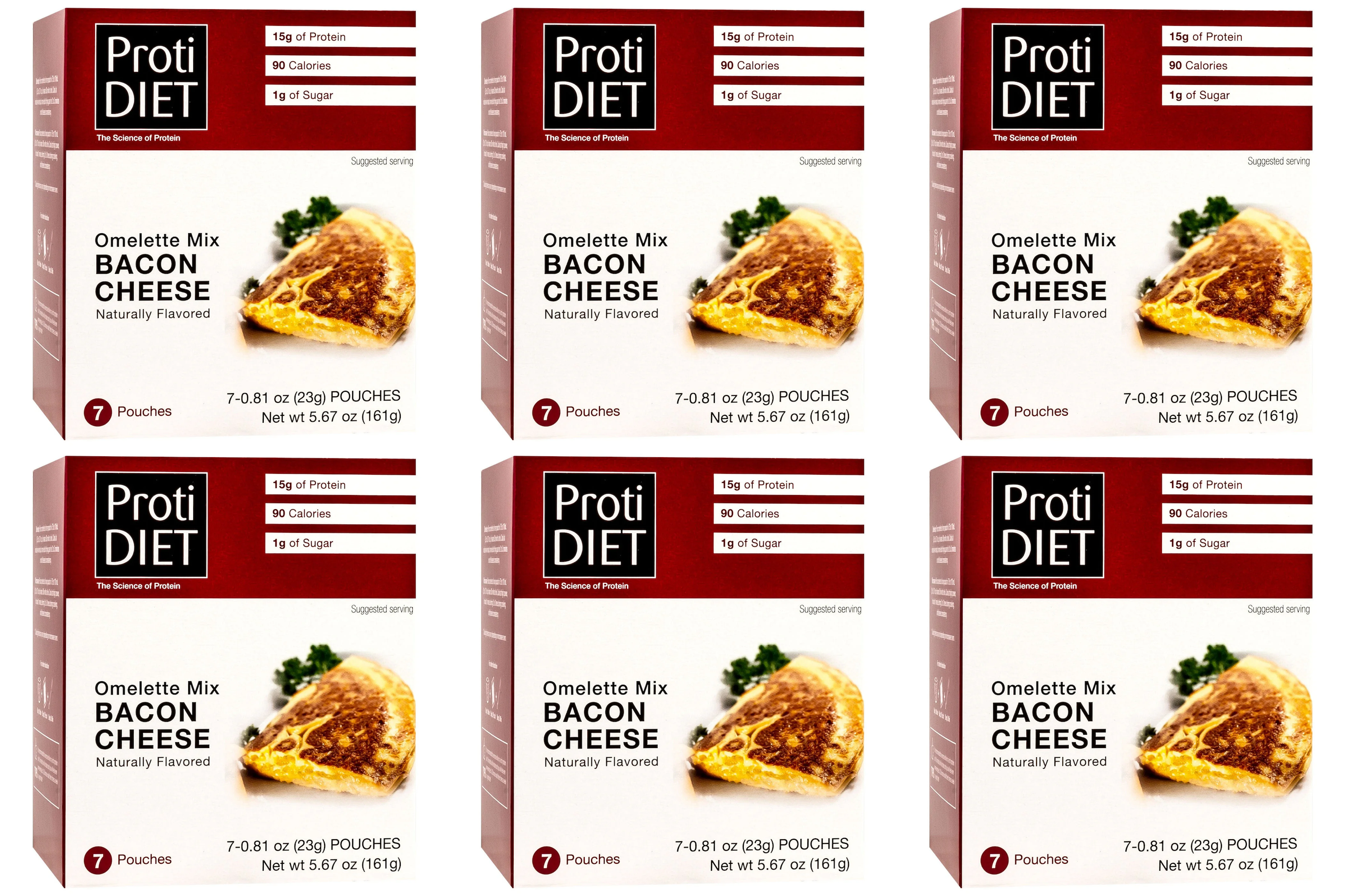 Proti Diet Bacon Cheese Protein Omelette Mix, 7 Pouches