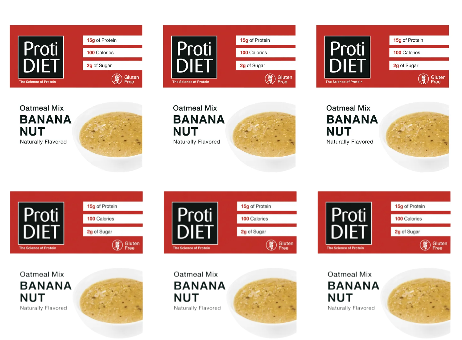 Proti Diet Protein Oatmeal Mix, Banana Nut, 7 Pouches