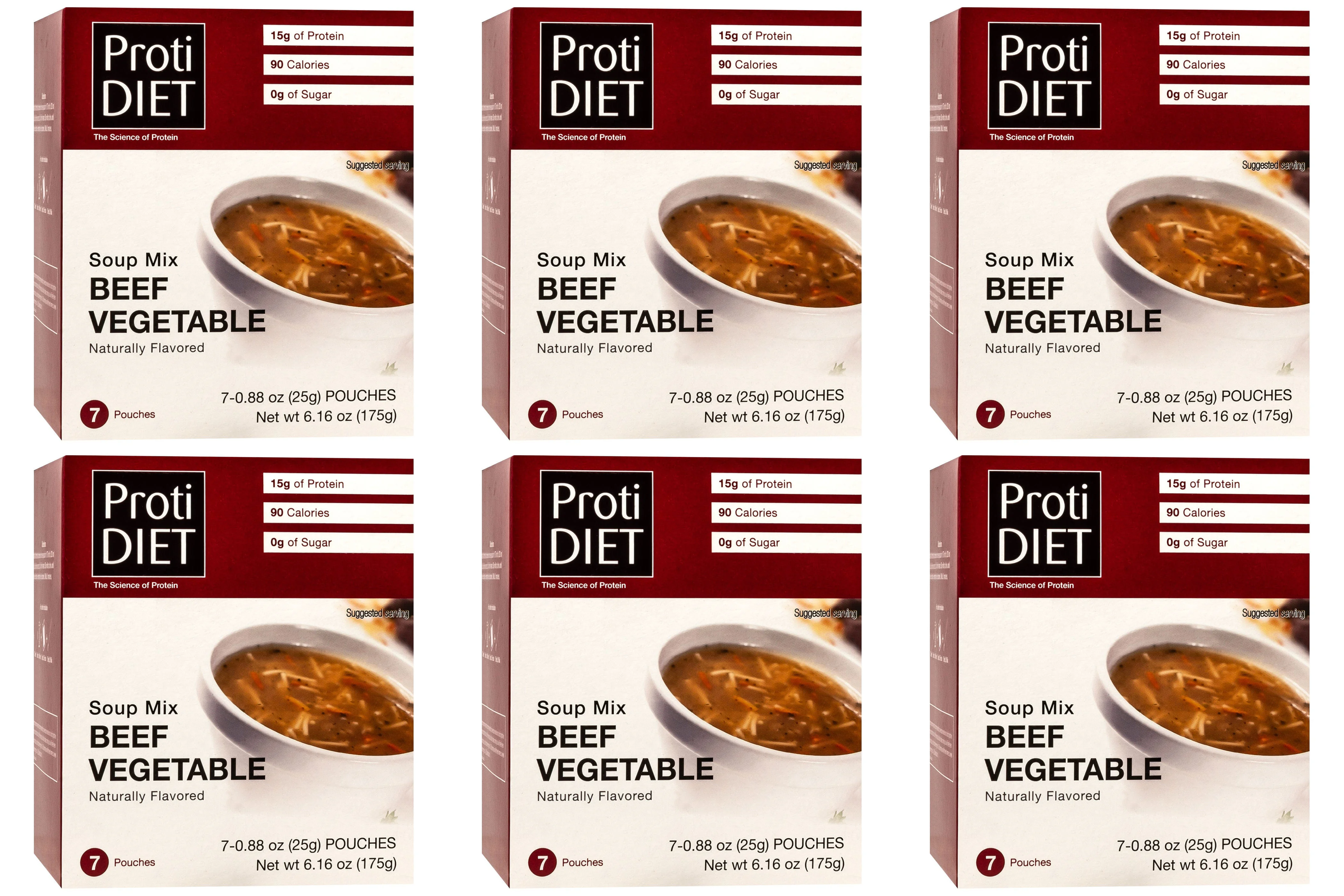 Proti Diet Protein Soup Mix, Beef Vegetable, 7 Pouches