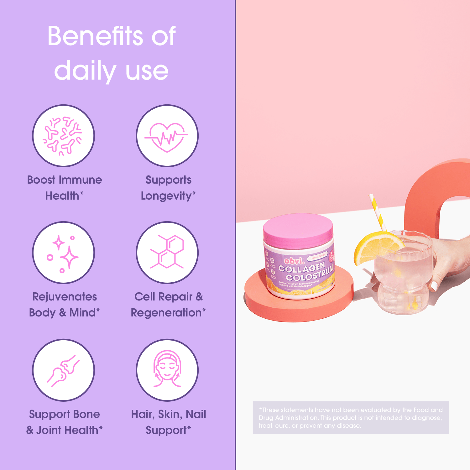 Obvi Collagen® Colostrum, 3.8 oz - Lemon Sorbet