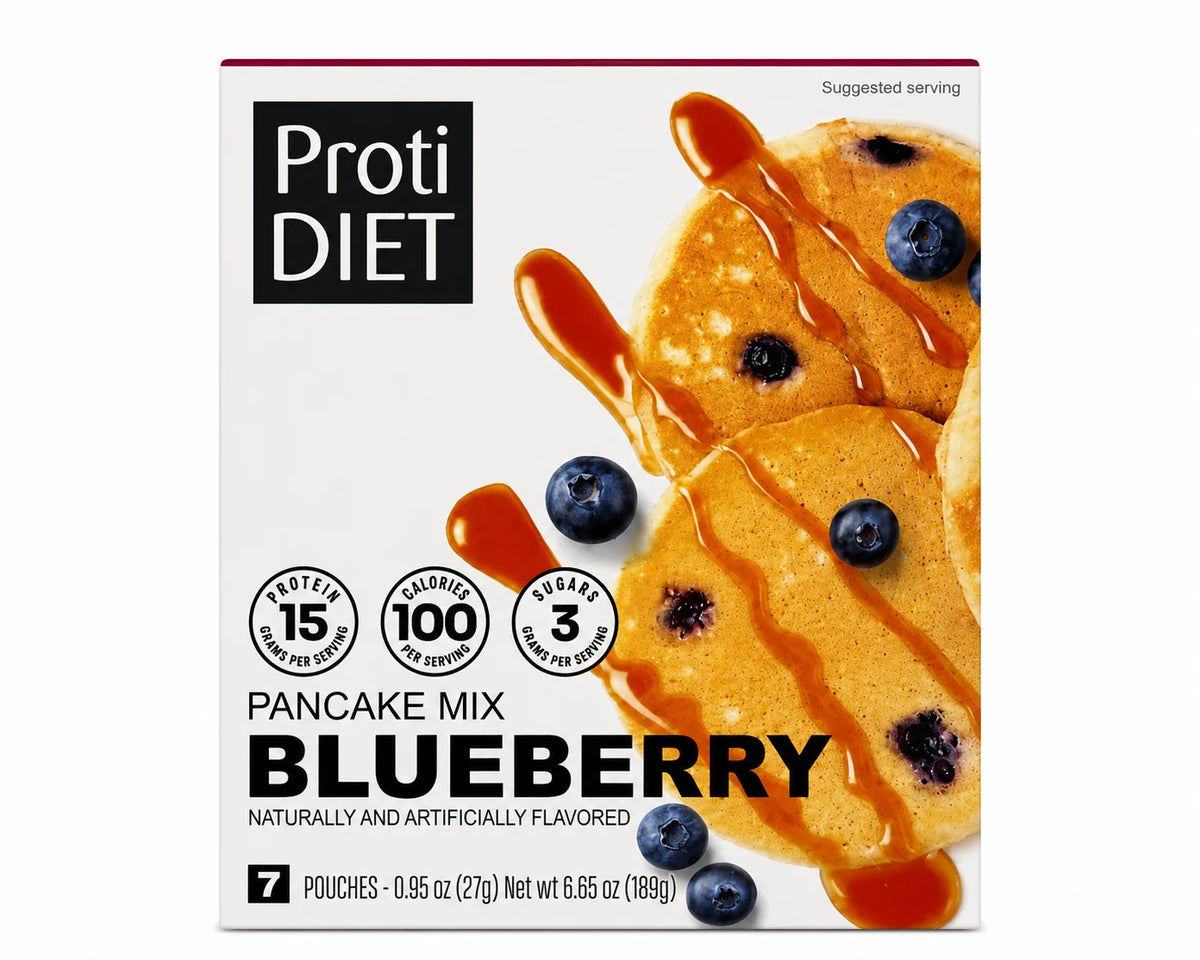 Proti Diet Protein Pancake Mix, Blueberry, 7 Pouches, 1-Pack