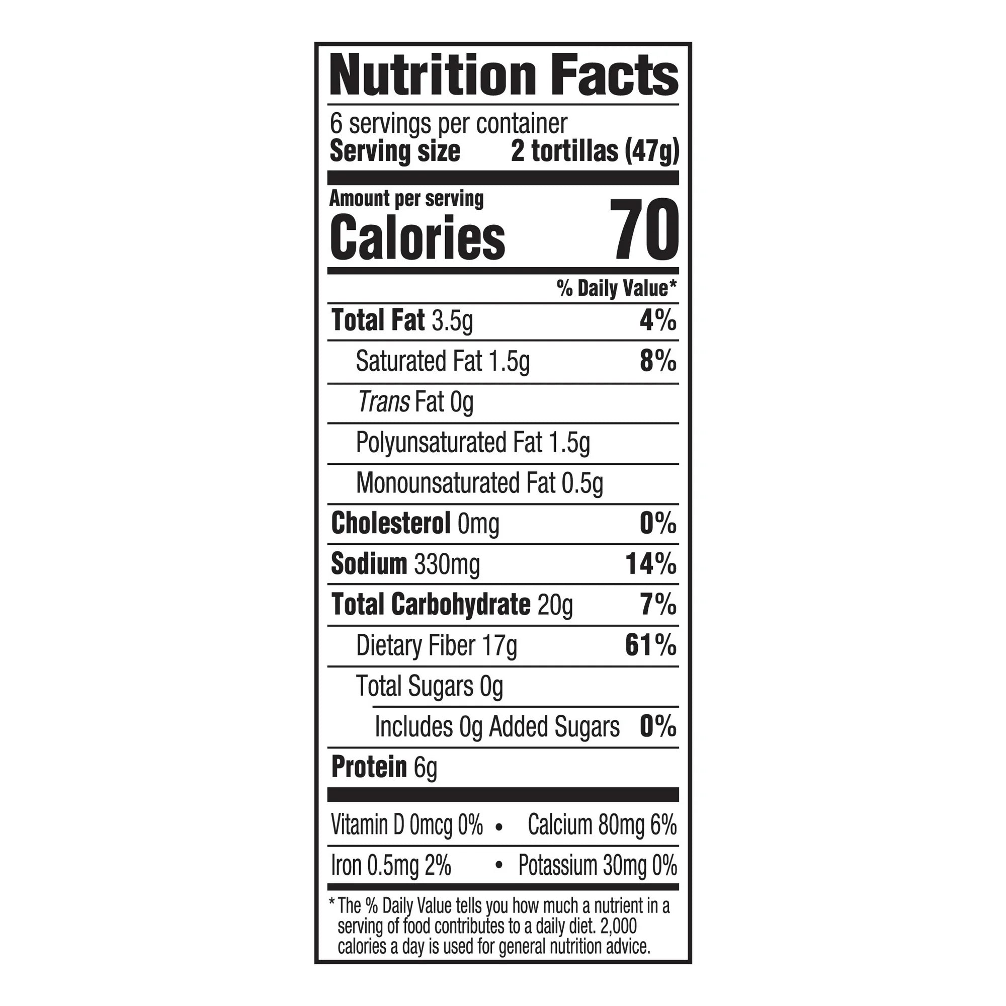 A nutrition facts label displays detailed information about a food product, including serving size, calories, fats, carbohydrates, fiber, sugars, protein, and essential vitamins and minerals.