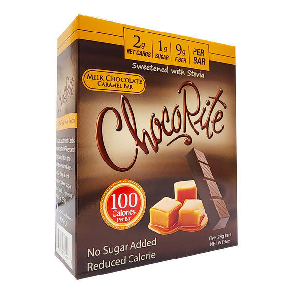 Sugar-Free Milk Chocolate Caramel Bars by ChocoRite - 5/Box