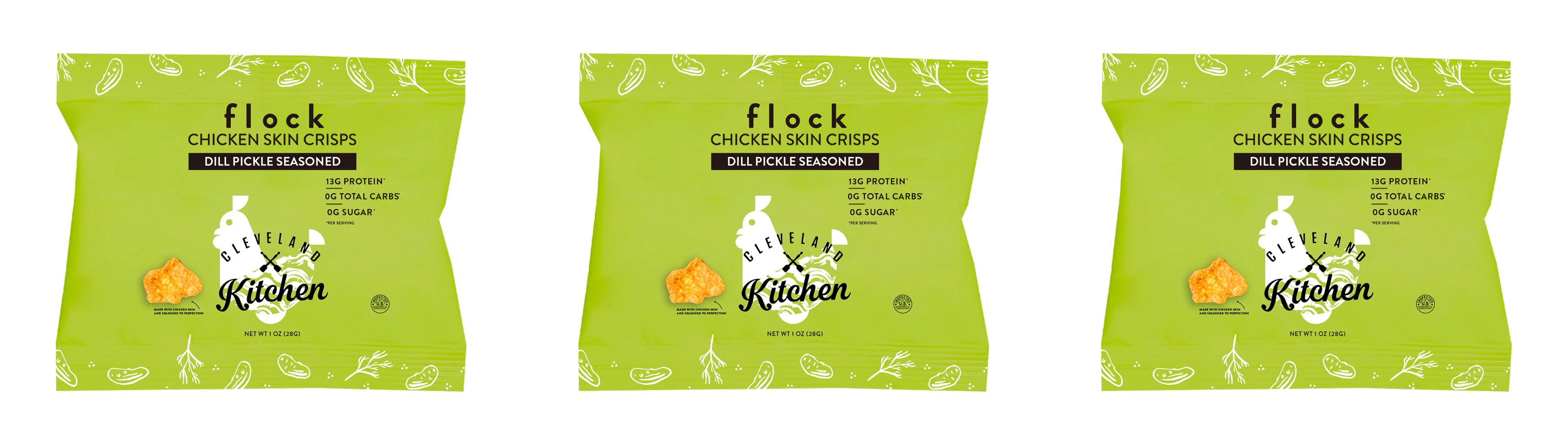 Flock Foods Keto Chicken Chips - Dill Pickle