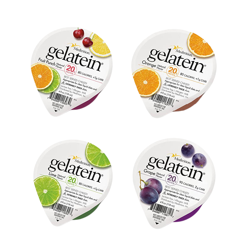 Gelatein® 20g Collagen & Whey Protein Gelatin Cups by Medtrition - Variety Pack