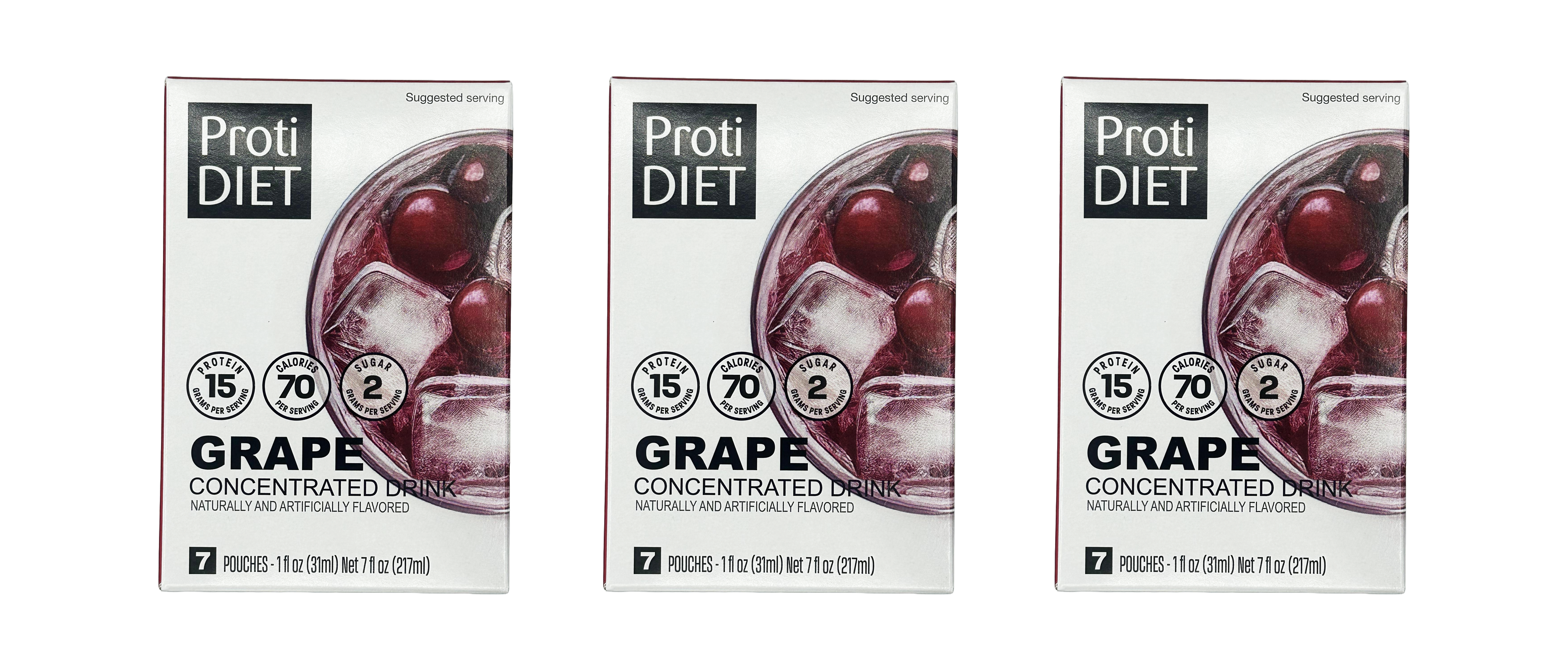 Proti Diet Concentrated Drink Mix, Grape, 7 Pouches