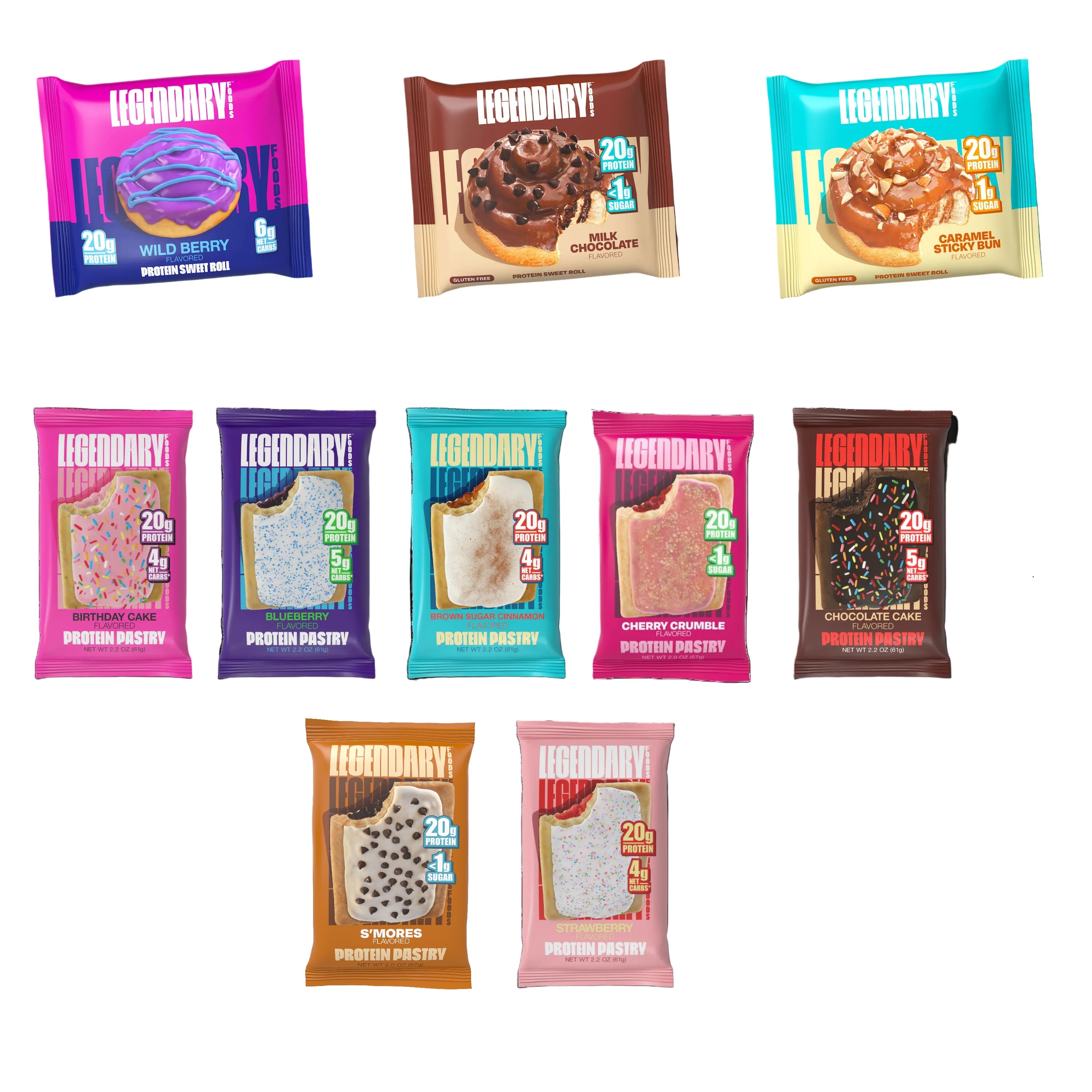 Lot de barres Jumbo assorties Legendary Foods