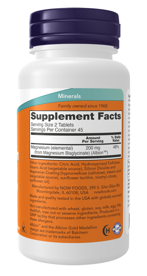 NOW Magnesium Glycinate, 180 Tablets