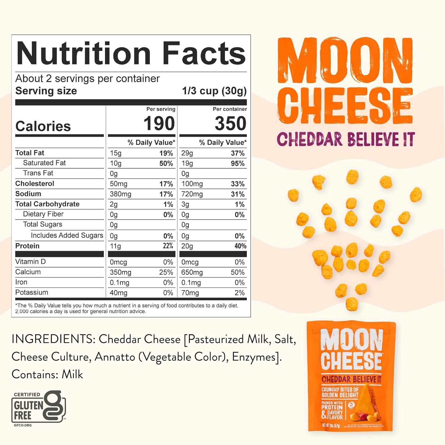 Moon Cheese (2oz.) - Cheddar Believe It