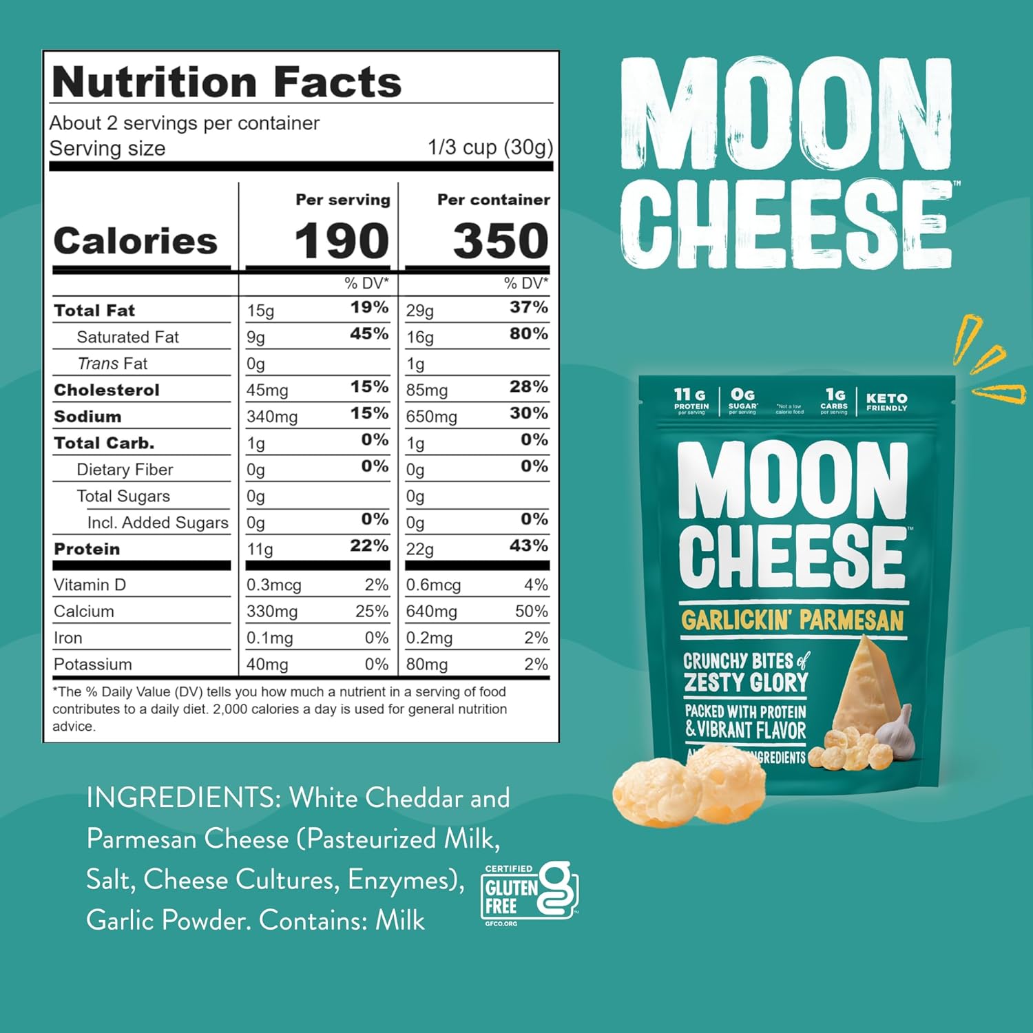 Moon Cheese (2oz.) - Garlickin' Parmesan