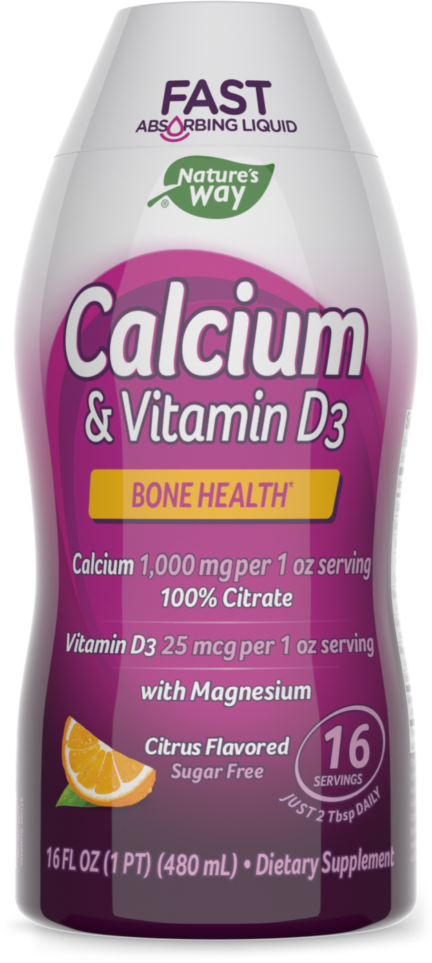 Calcium Citrate and Vitamin D3 Liquid by Natures Way - Natural Citrus Flavor