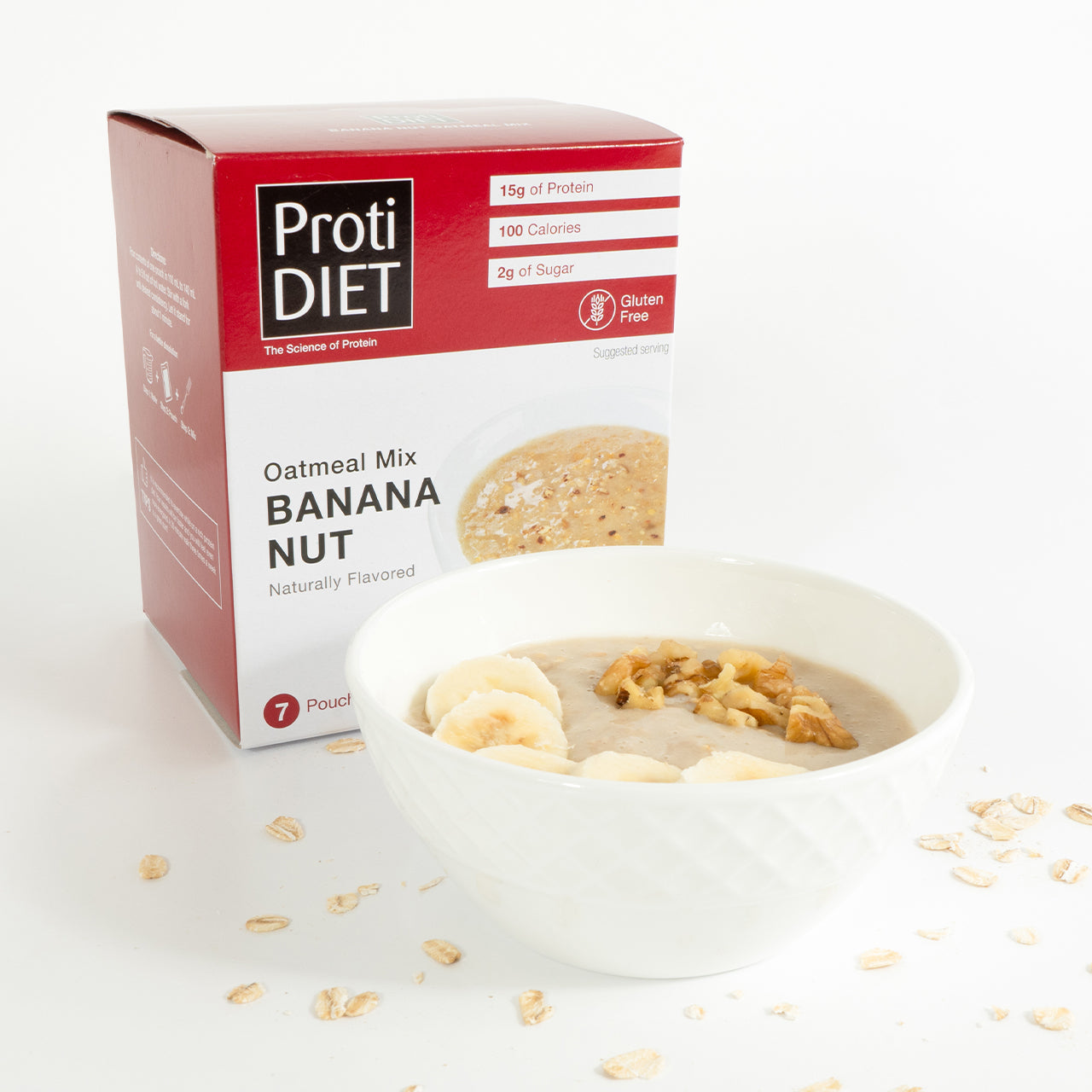 Proti Diet Protein Oatmeal Mix, Banana Nut, 7 Pouches