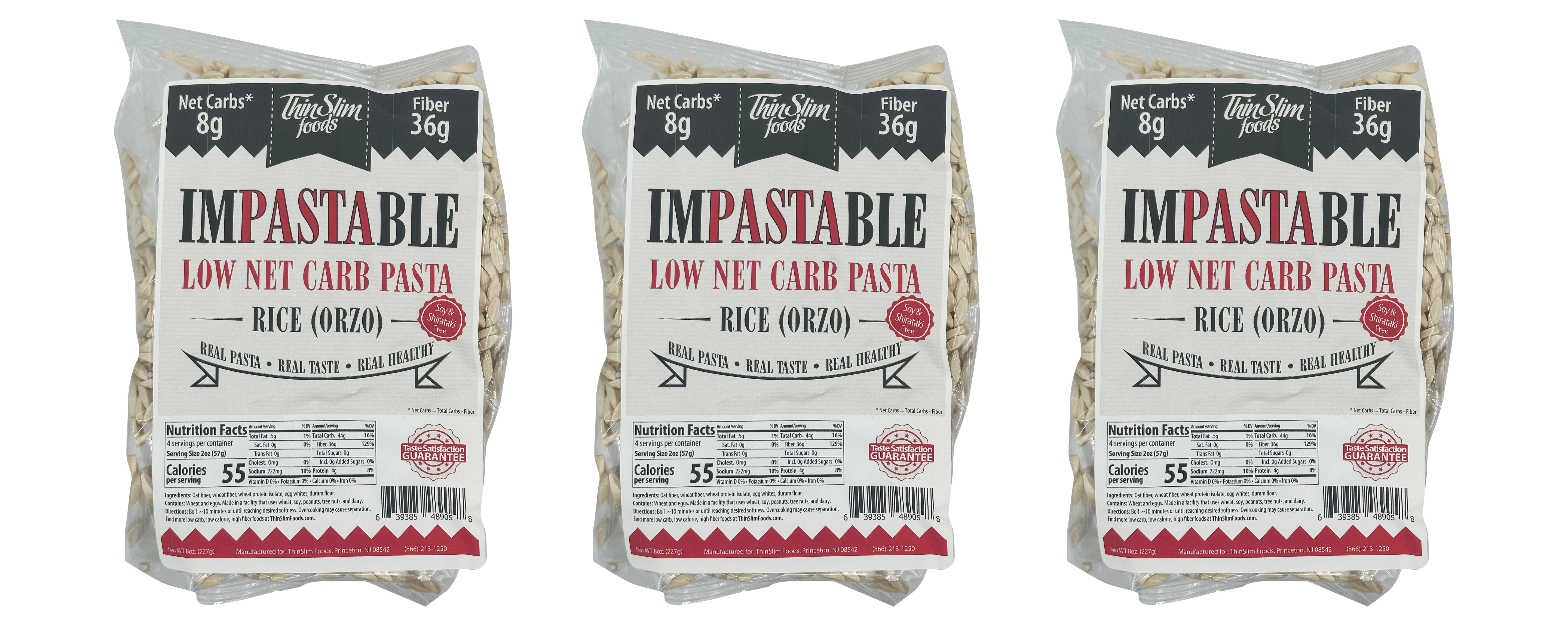ThinSlim Foods Impastable Low Carb Pasta - Rice (Orzo)