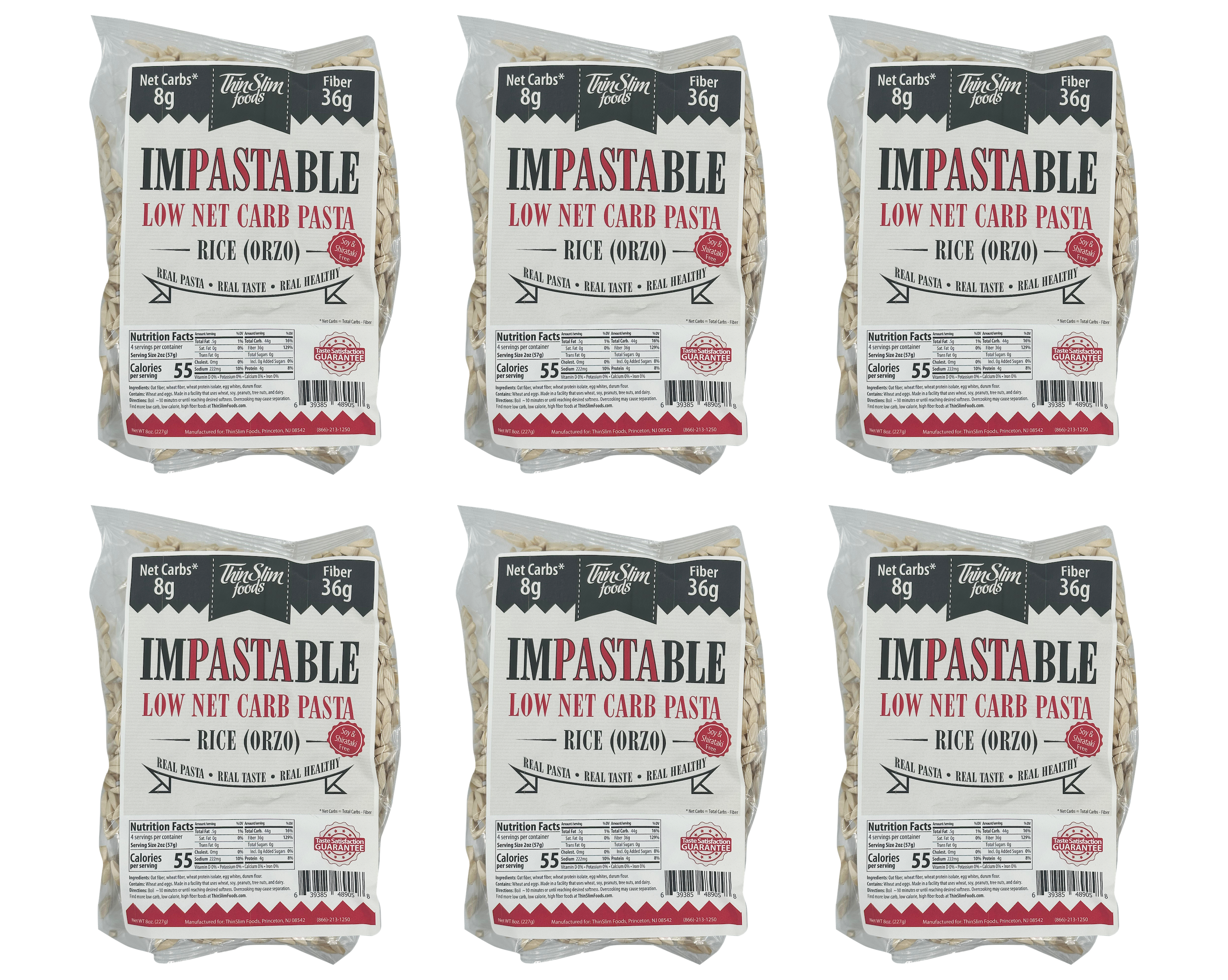 ThinSlim Foods Impastable Low Carb Pasta - Rice (Orzo)