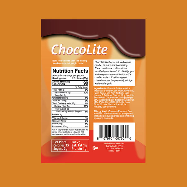 HealthSmart Sweet Nothings/ChocoLite Chocolate Candies - Peanut Butter Patties, 11 piece bag