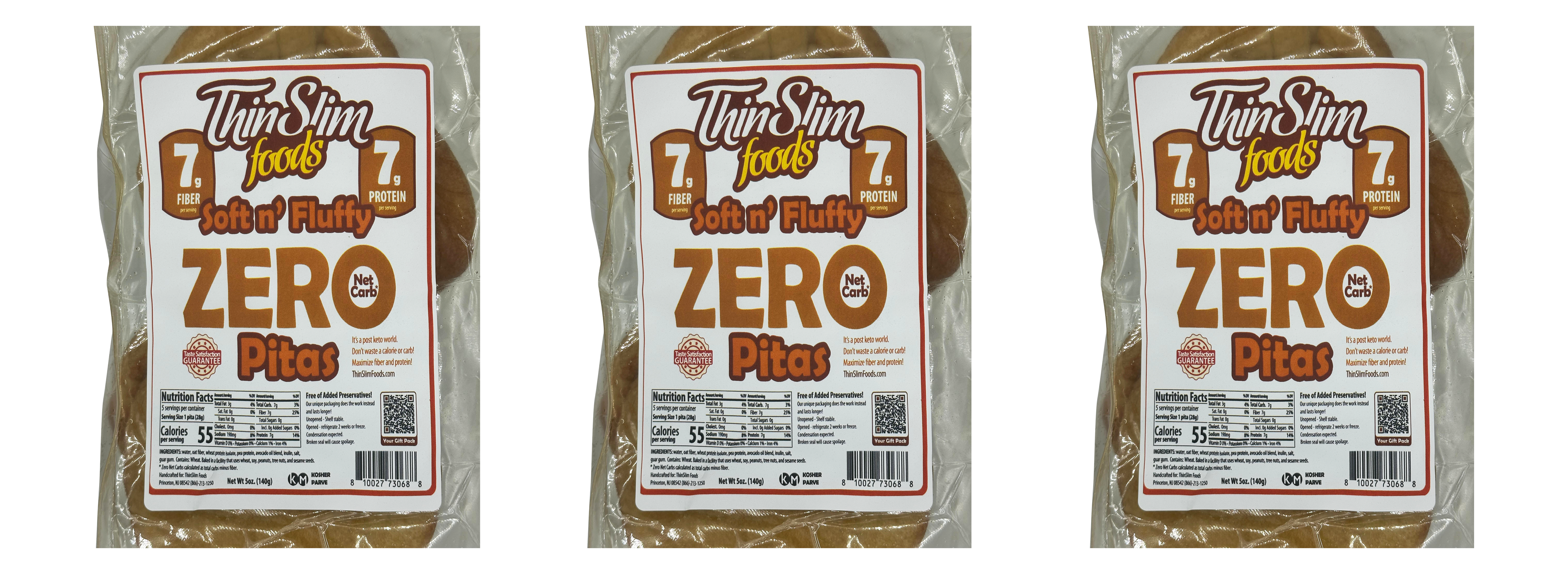 ThinSlim Foods Soft n' Fluffy ZERO Net Carb Pita 5 oz