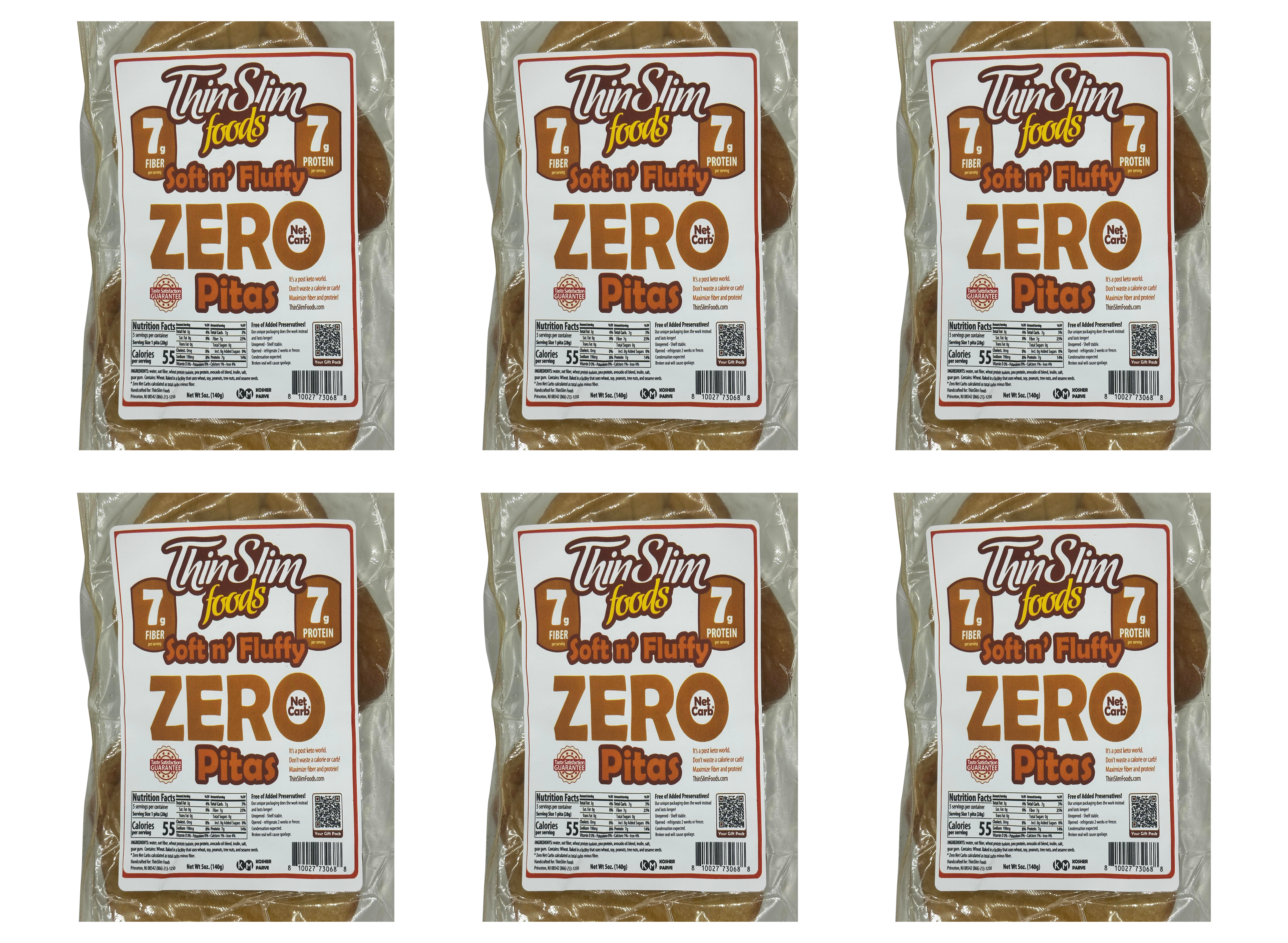 ThinSlim Foods Soft n' Fluffy ZERO Net Carb Pita 5 oz