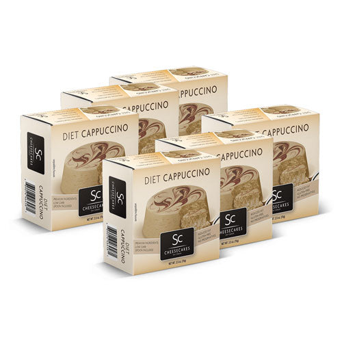 Six boxes of Say Cheese Diet Cappuccino mini cheesecakes.