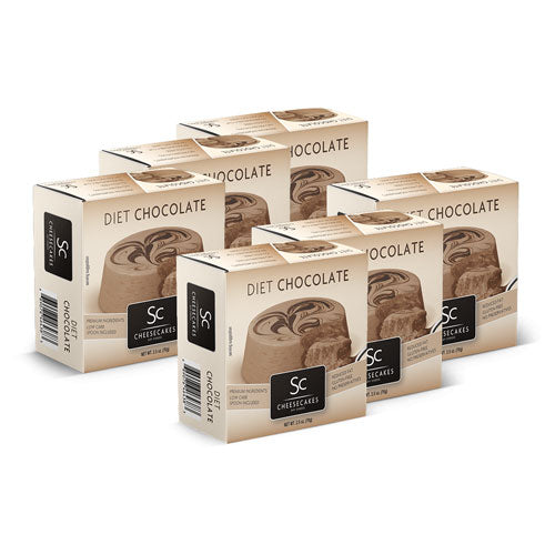 Six boxes of Say Cheese Diet Chocolate mini cheesecakes.