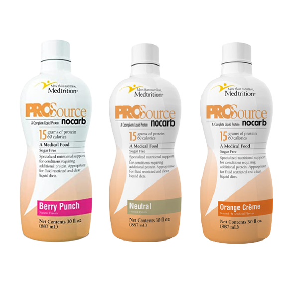 ProSource NoCarb Liquid 15g Collagen & Whey Protein Bottles by Medtrition - Variety Pack