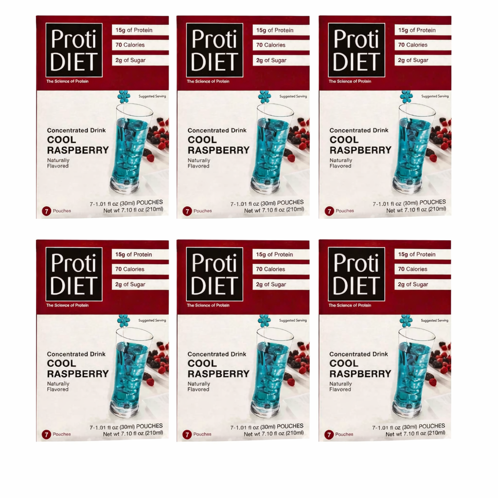 Proti Diet Concentrated Drink Mix, Cool Raspberry, 7 Pouches