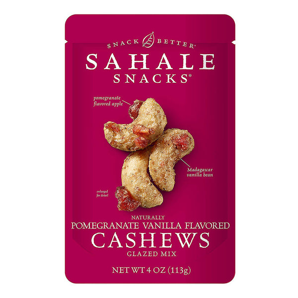Sahale Snacks Naturally Pomegranate Vanilla Flavored Cashews Glazed Mix 4oz Bag