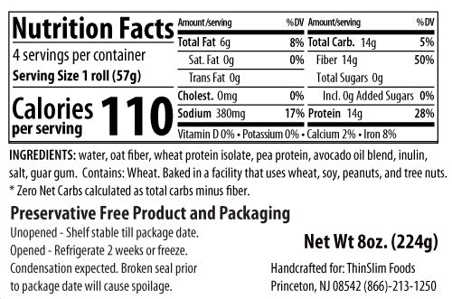 ThinSlim Foods Soft n' Fluffy ZERO Net Carb Long Rolls