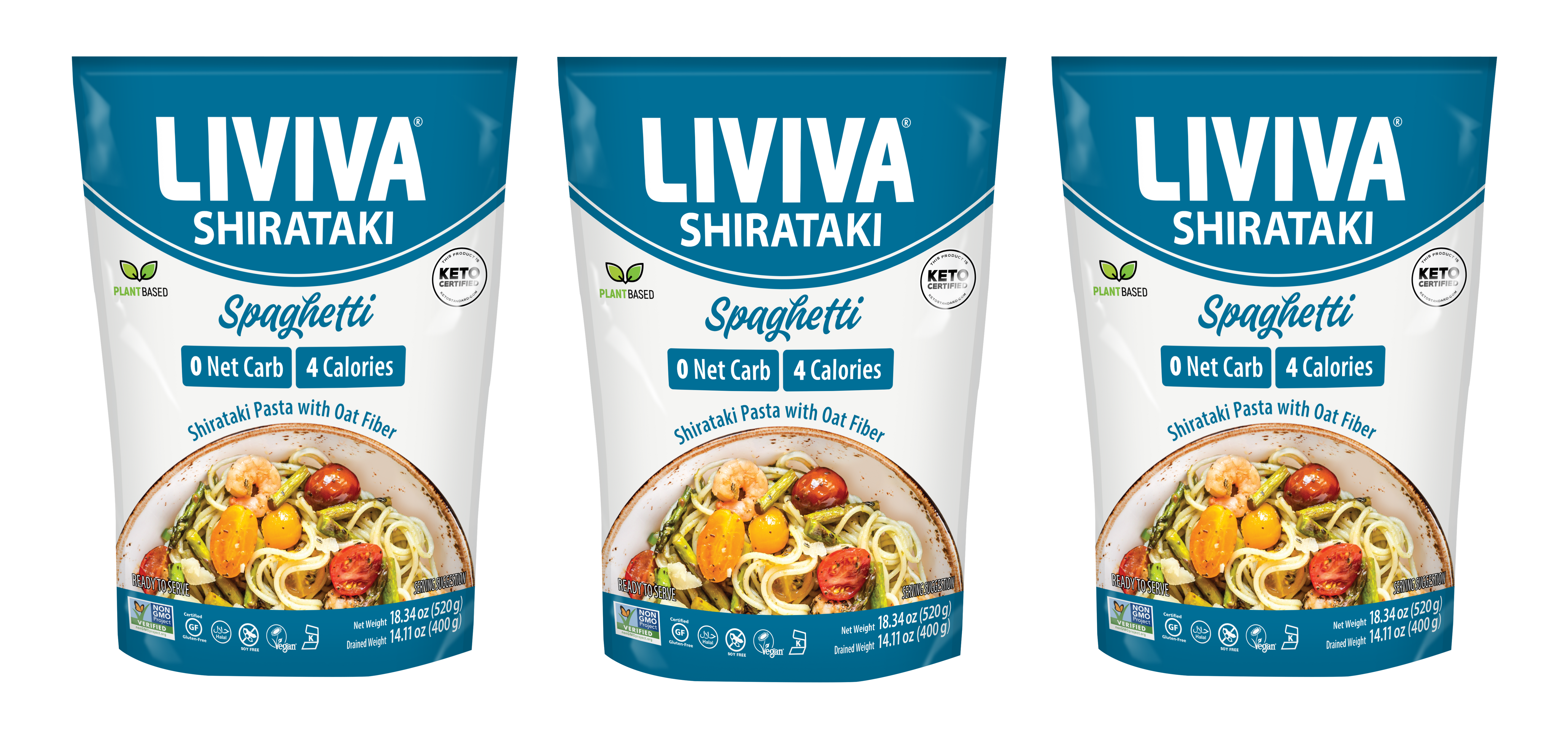 Liviva Organic Shirataki Pasta with Oat Fiber - Spaghetti, 18.34 oz