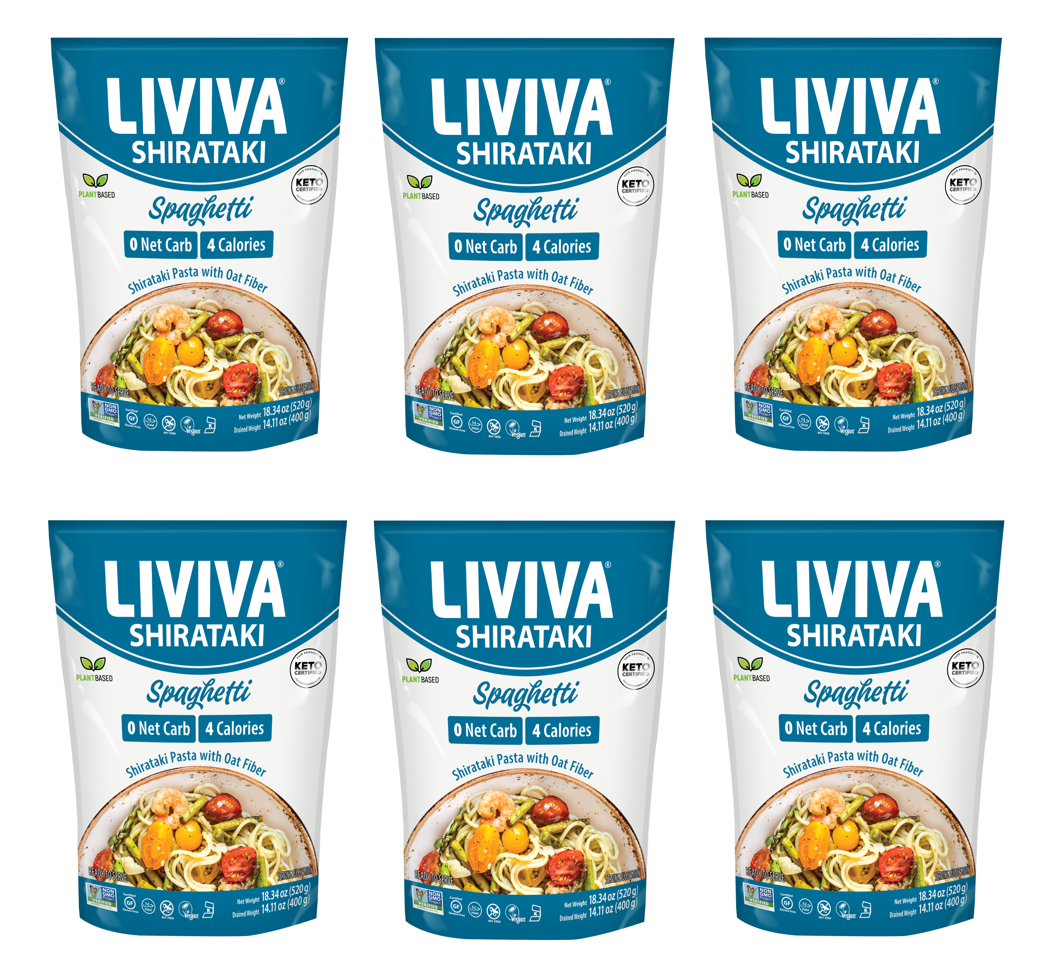 Liviva Organic Shirataki Pasta with Oat Fiber - Spaghetti, 18.34 oz