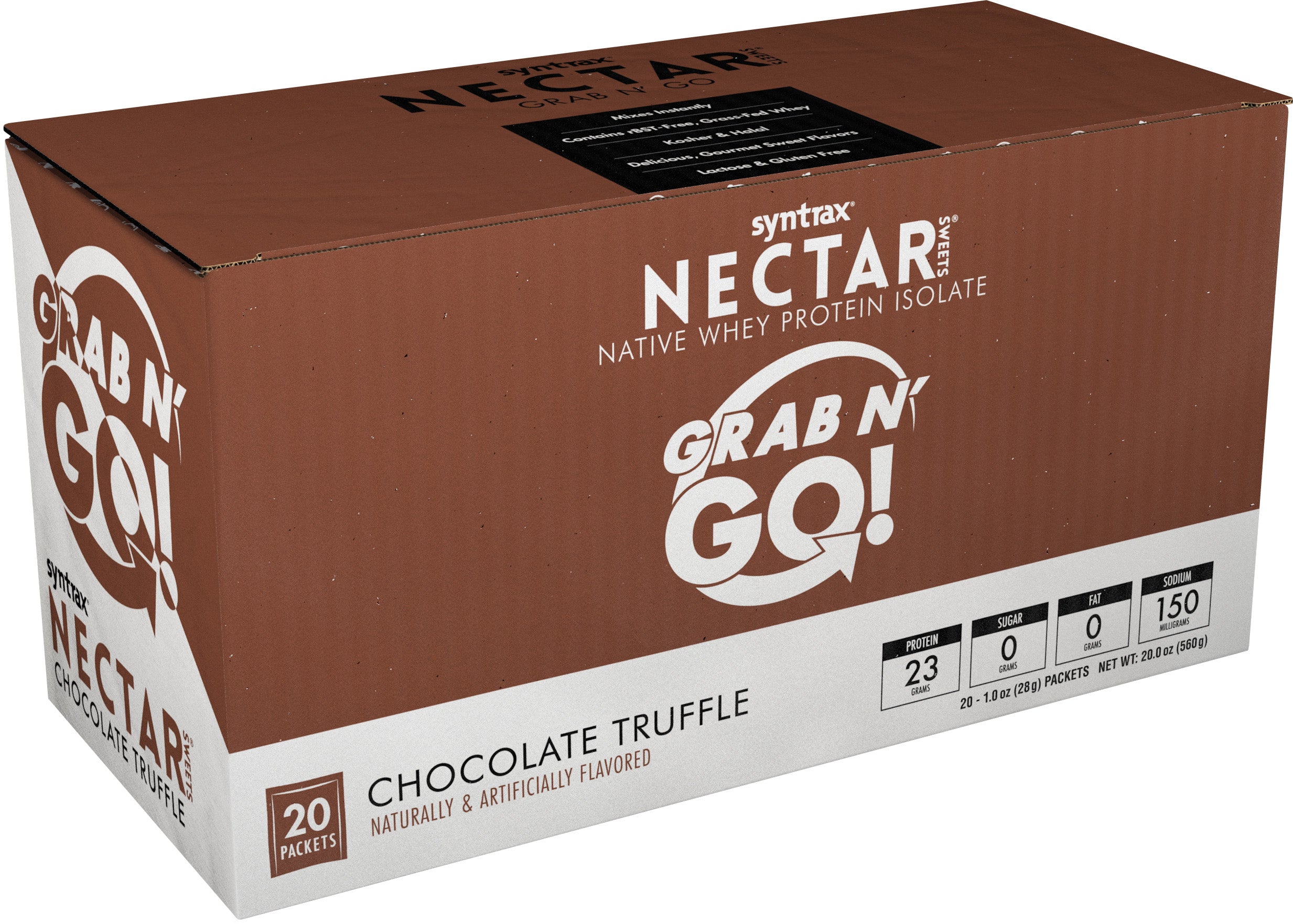 Syntrax Nectar Protein Powder Grab N' Go Box - Chocolate Truffle - High-quality Single Serve Protein Packets by Syntrax at BariatricPal Store