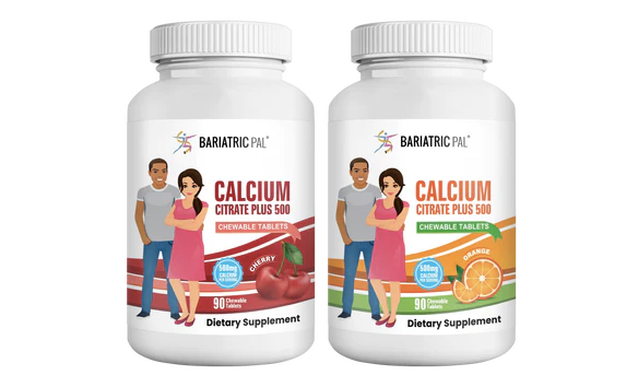 BariatricPal Calcium Citrate 500mg Chewable Tablets - 2-Flavor Variety Pack