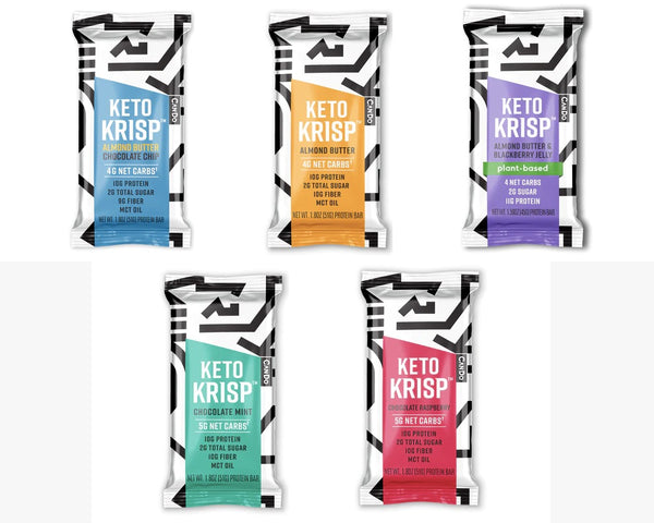 Keto Krisp Protein Bar by CanDo - 5 Flavor Variety Pack
