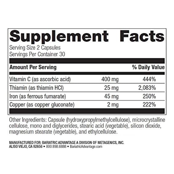 Bariatric Advantage Iron Capsules (45mg)