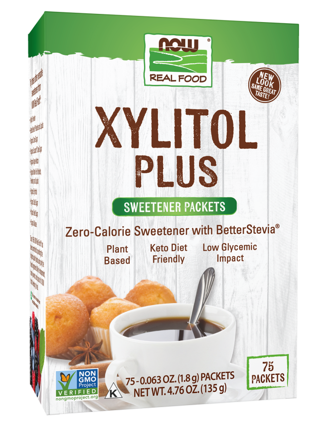 NOW Xylitol Plus Sweetener Packets 75 packets
