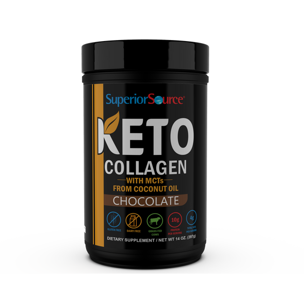 Superior Source Keto Collagen Powder with MCTs, Chocolate, 14 oz - High-quality Collagen Powder by Superior Source at 