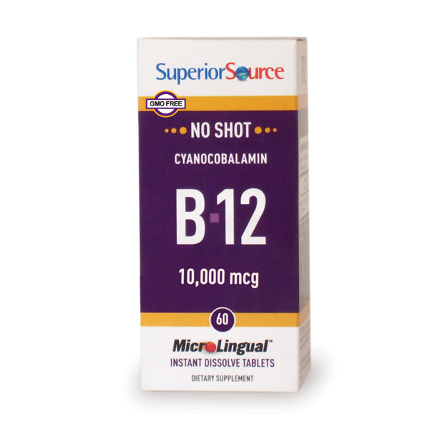 Superior Source No Shot B12 10000 MCG MicroLingual® Instant Dissolve Tablets - High-quality B Vitamins by Superior Source at 