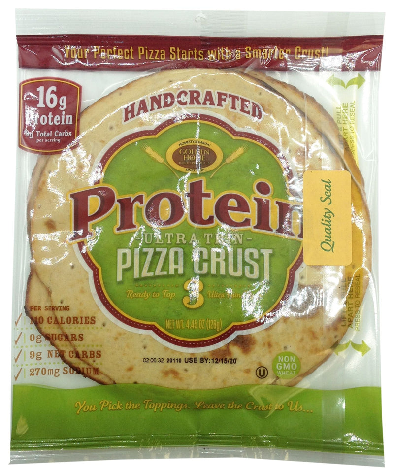 Golden Home Ultra Thin 16g Protein Pizza Crust 4.45oz (3 crusts)