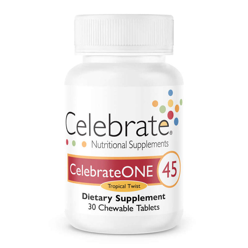 CelebrateONE 45 Single Dose Multivitamin Chewable with Iron - Tropical Twist - High-quality Multivitamins by Celebrate Vitamins at 