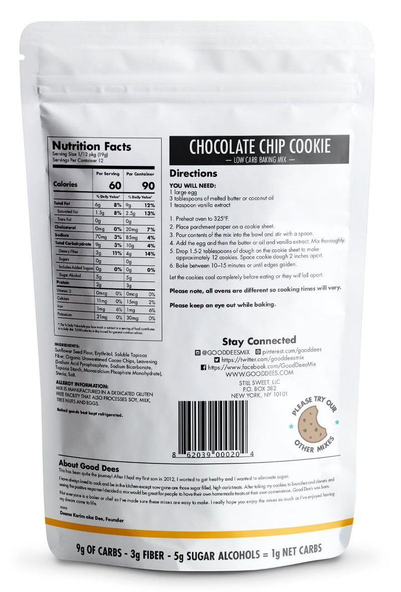 Good Dee's Low Carb Chocolate Chip Cookie Baking Mix 8 oz - High-quality Baking Products by Good Dee's at 