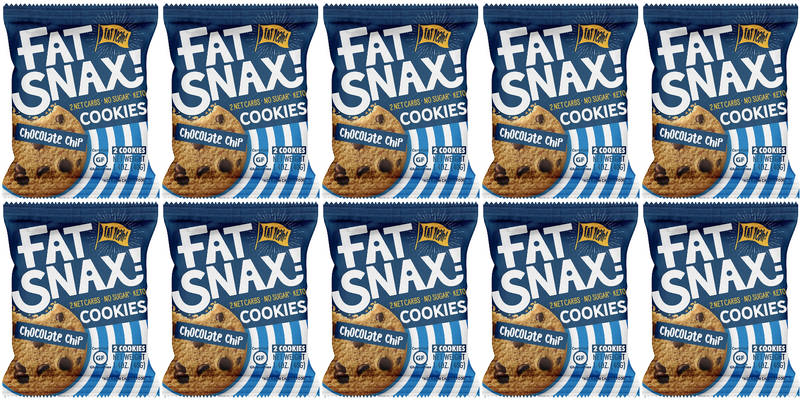 Fat Snax Cookies - Chocolate Chip - High-quality Protein Cookies by Fat Snax at 