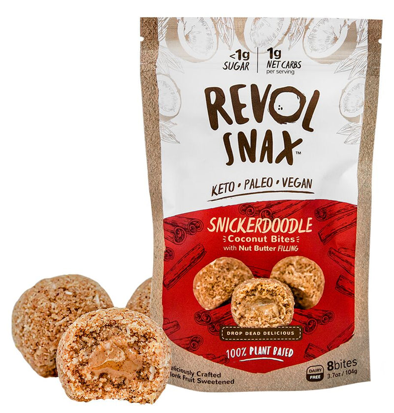 Revol Snax Coconut Bites with Nut Butter Filling, Snickerdoodle 3.7 oz - High-quality Snack Products by Revol Snax at 
