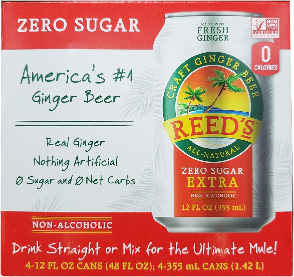 Reed's Zero Sugar Craft Ginger Beer 4 cans - High-quality Beverages by Reed's at 