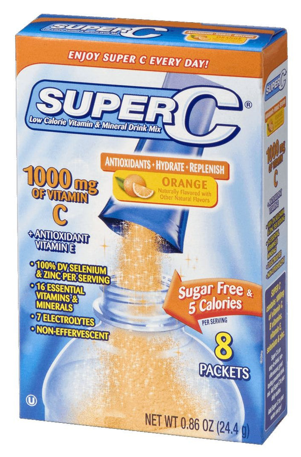 Super C Low Calorie Vitamin & Mineral Drink Mix 8 packets - High-quality Vitamins by Super C at 