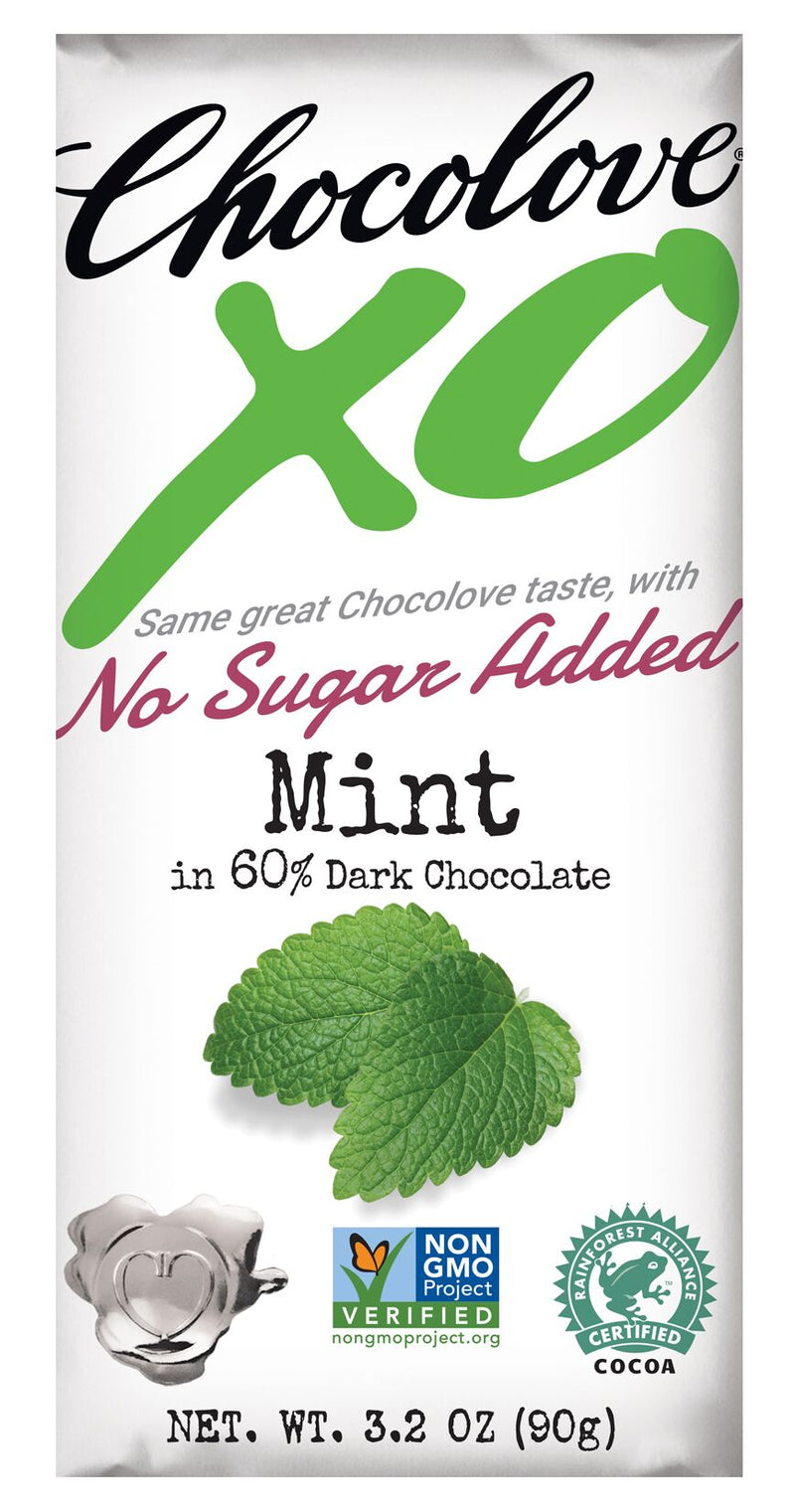 12 x Well Naturally No Added Sugar Dark Chocolate Bar Mint Crisp 90g